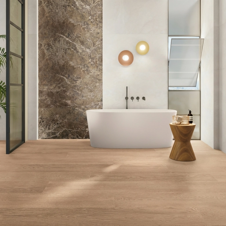 Carrelage sol imitation parquet Tijuca miel 20x120 cm