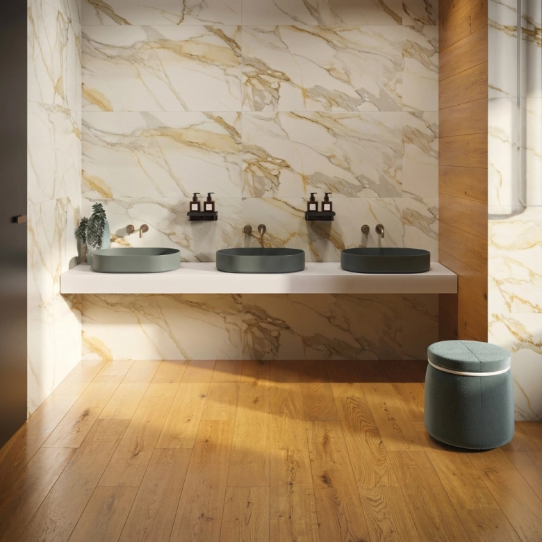 Carrelage sol imitation parquet Copernicia miel 30x120 cm