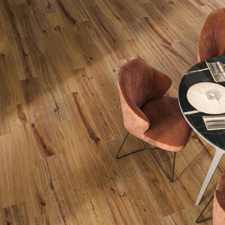 Carrelage sol imitation parquet Copernicia noisette 30x120 cm