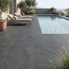 Carrelage sol extérieur effet pierre Ardoise noir R11 60x120cm