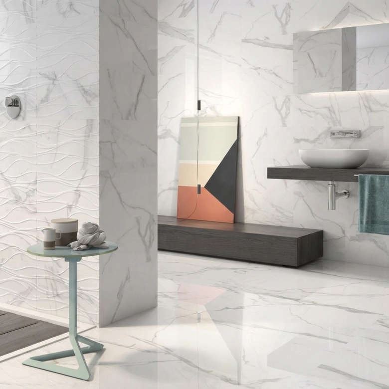 Carrelage sol brillant effet marbre Colisée 60x120 cm