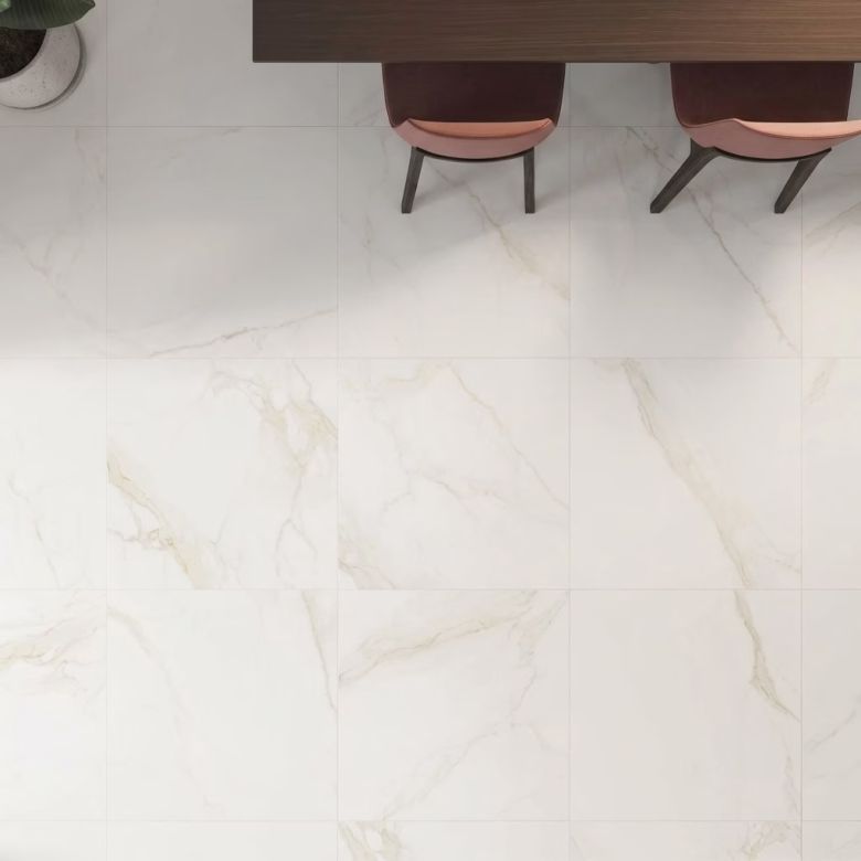 Carrelage sol et mur effet marbre mat Granito gold 120x120 cm