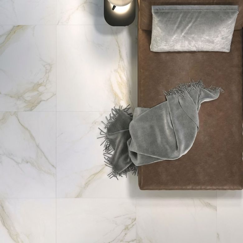 Carrelage sol et mur effet marbre mat Granito gold 120x260 cm