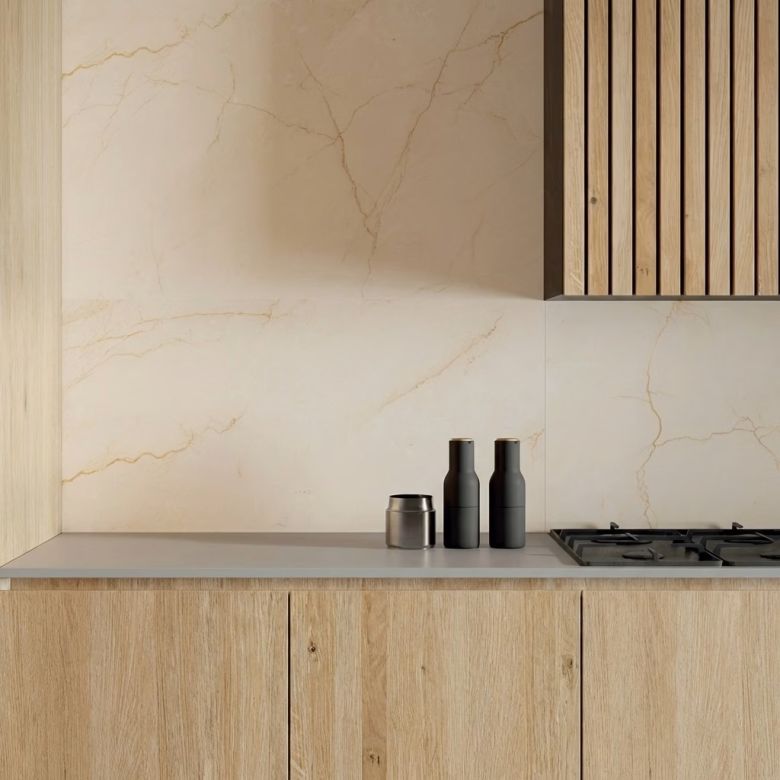 Carrelage sol effet pierre Dubai Crema 60x120 cm