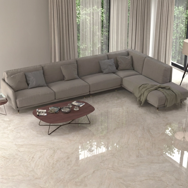 Carrelage sol et mur effet marbre brillant Sydney nature poli 60x120 cm