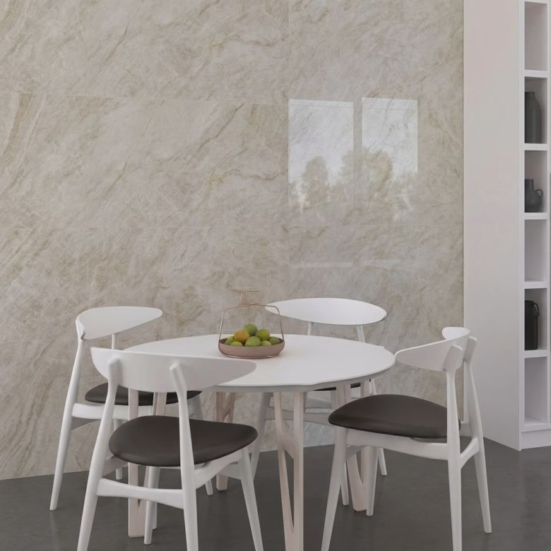 Carrelage sol et mur effet marbre brillant Sydney nature poli 120x120 cm