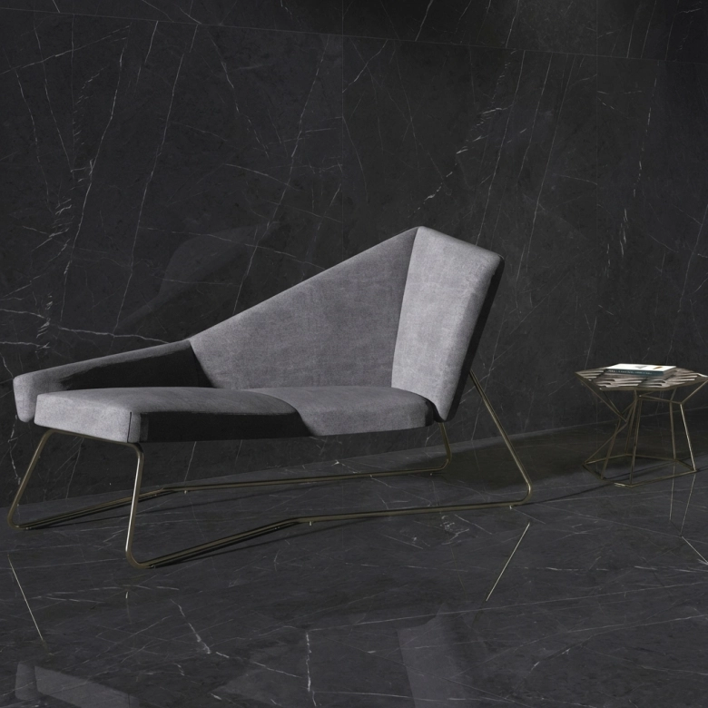 Carrelage sol poli effet marbre Black light 60*60 cm