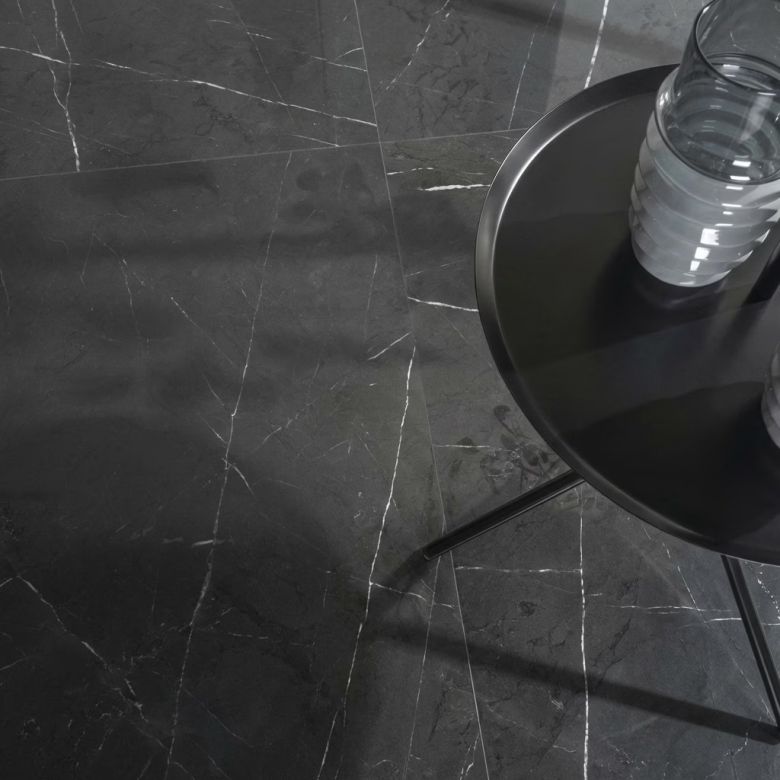 Carrelage sol poli effet marbre Black light 60120 cm