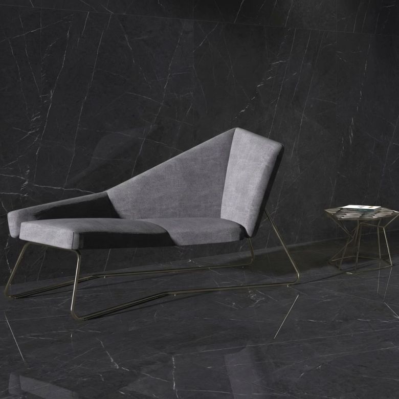 Carrelage sol poli effet marbre Black light 60120 cm