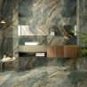 Carrelage sol et mur poli effet marbre Jumeirah vert 60x120 cm