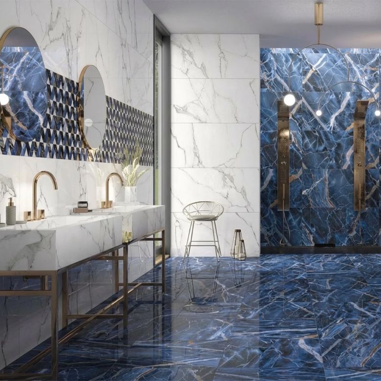 Carrelage sol et mur poli effet marbre Botticcino white beauty 60120 cm