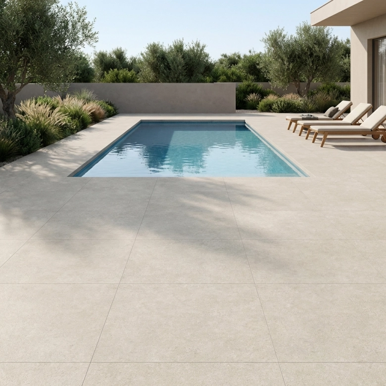Carrelage sol extérieur moderne Milos grège R11 60x120 cm