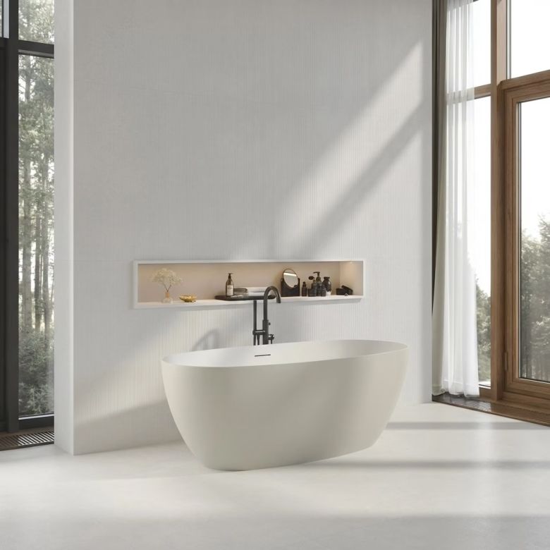 Carrelage sol effet travertin Lycie perle 120x120 cm