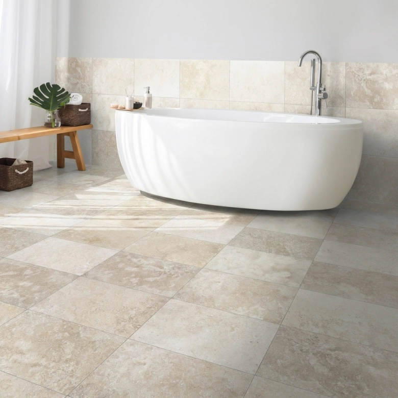 Carrelage sol effet pierre Travertin TravertiNova classic 40,2x60,4 cm