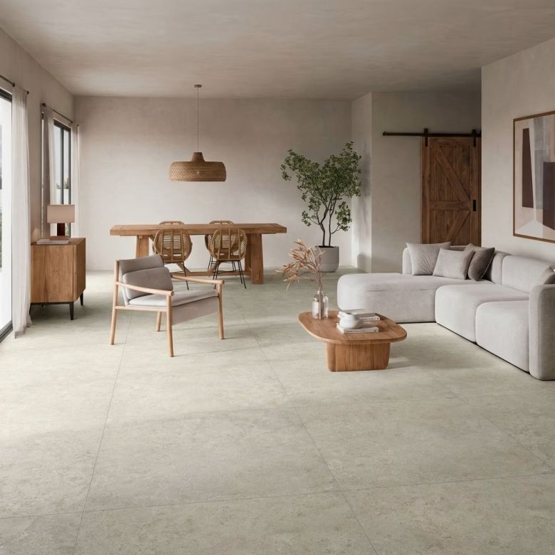 Carrelage sol effet Travertin Sassari naturel 100x100 cm