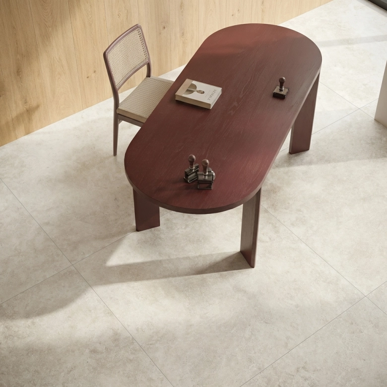 Carrelage sol effet pierre Travertin Pomeziablanc 119,8x119,8 cm