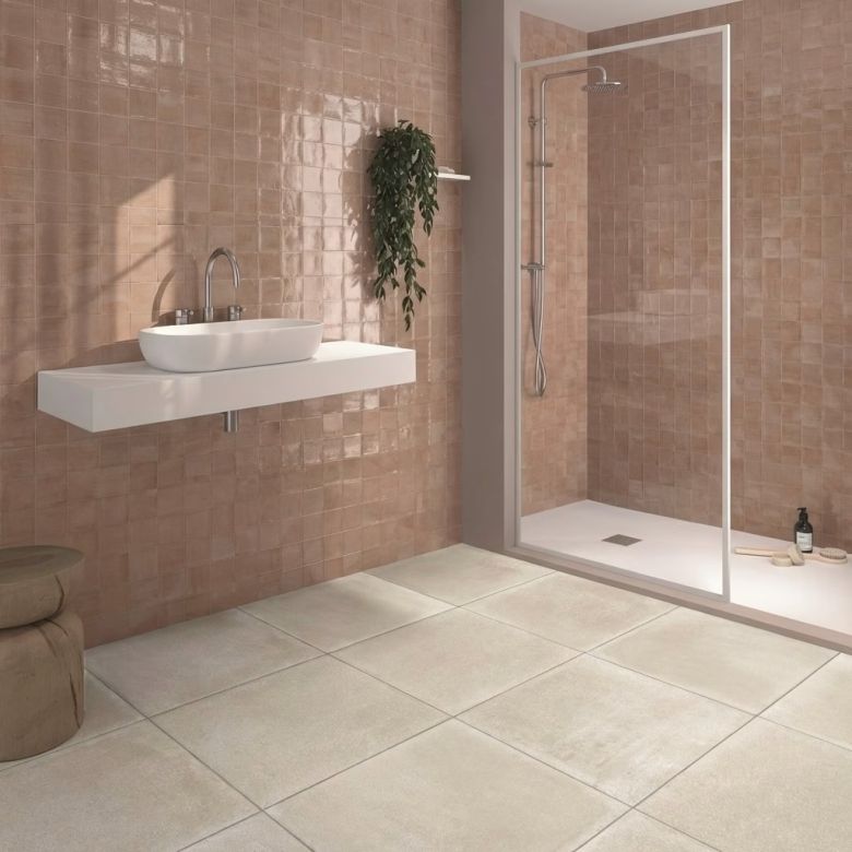 Carrelage sol effet pierre Travertin Calma beige 60,4x120,8 cm