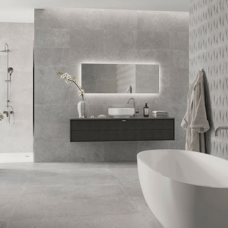 Carrelage sol effet béton Hurrican grey 60x120 cm