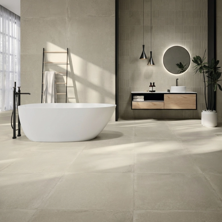 Carrelage sol effet béton Orlando beige 60x60 cm