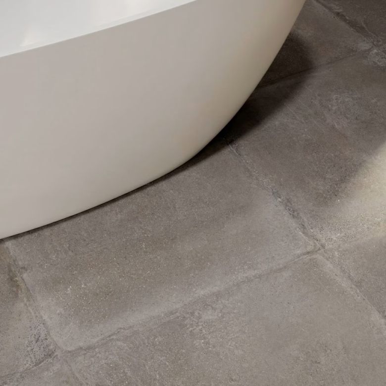 Carrelage sol effet béton Orlando marron 75x150 cm