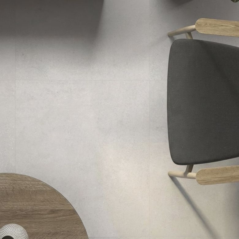 Carrelage sol effet béton Gravi Blanc 60x60 cm