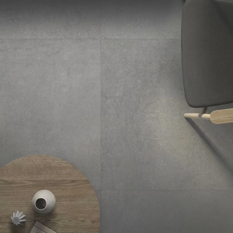 Carrelage sol effet béton Gravi Graphite 120x120 cm
