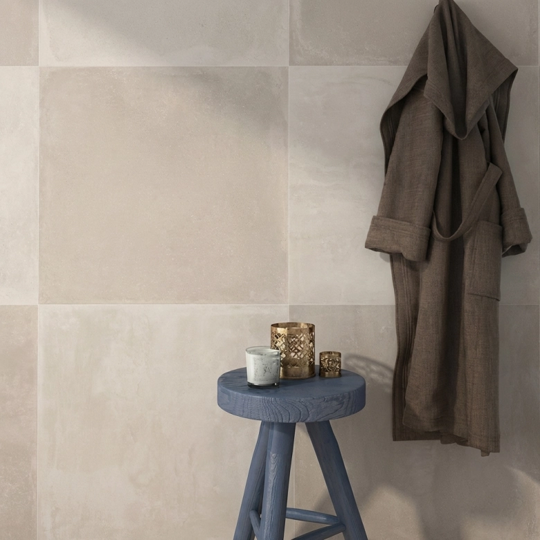 Carrelage sol effet béton Arès terre 60,8x60,8 cm