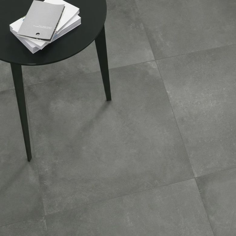 Carrelage sol effet béton Black moon clay 60x60 cm