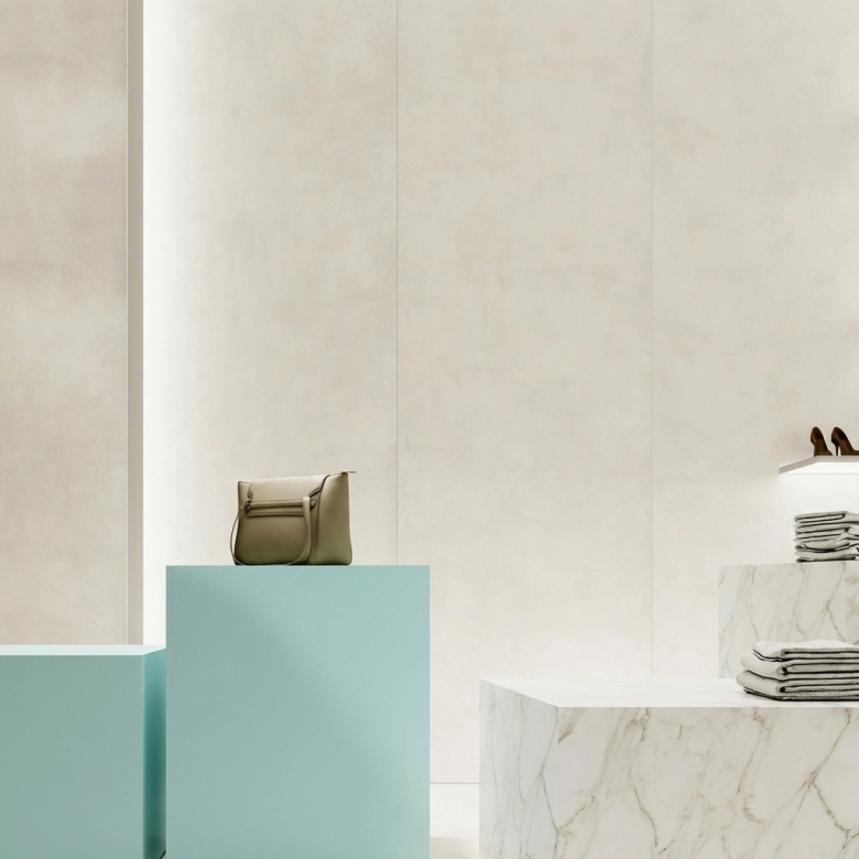 Carrelage sol effet béton Inédit blanc 30x60 cm