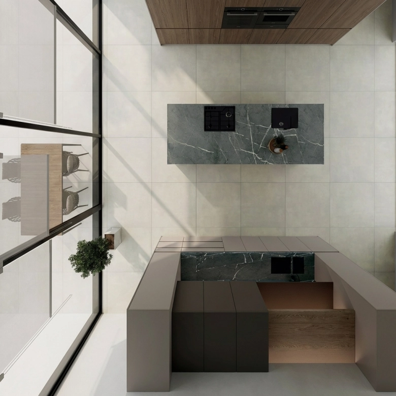 Carrelage sol effet béton Inédit perle 30x60 cm