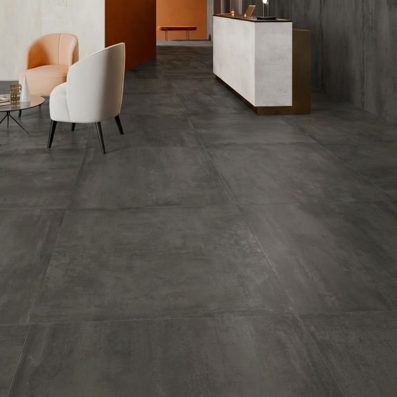 Carrelage sol effet béton Liberty coal 120x120 cm