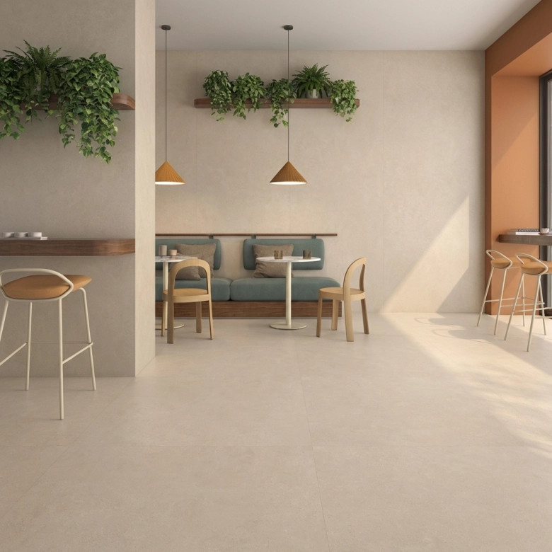 Carrelage sol moderne Link crème 60x60 cm