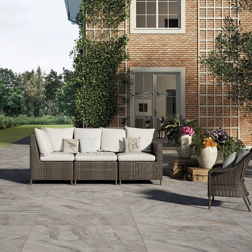 Carrelage sol extérieur effet pierre minéral grigio R11 3060cm