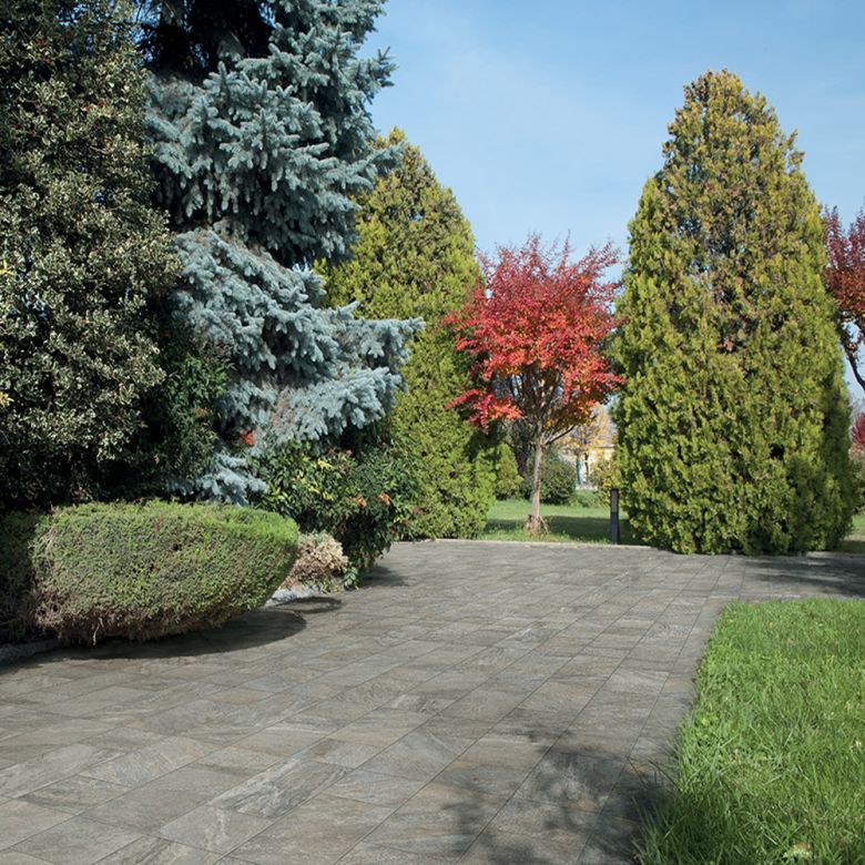 Carrelage sol extérieur effet pierre minéral grigio R9 4590cm