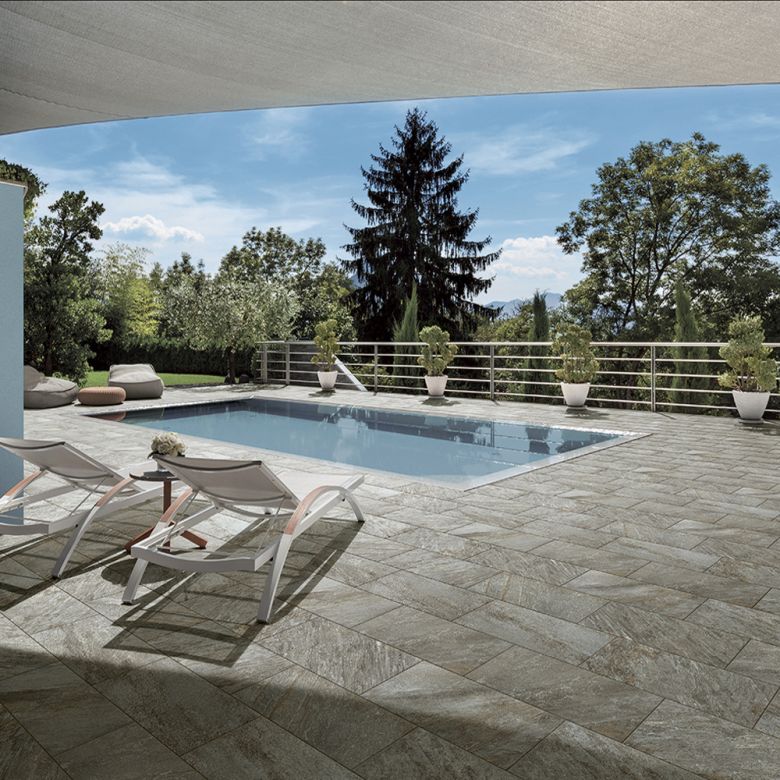 Carrelage sol extérieur effet pierre minéral grigio R11 3060cm