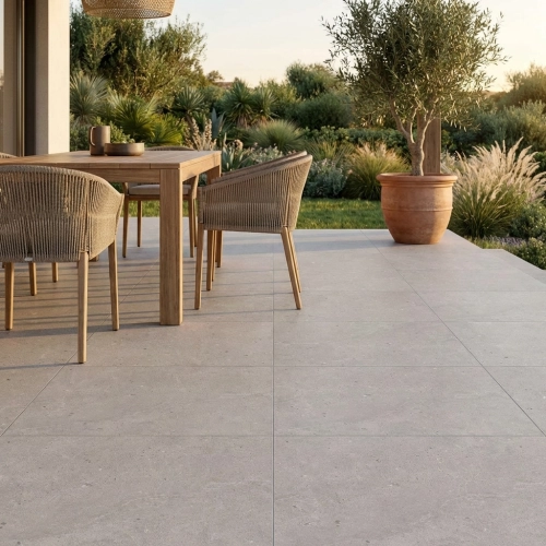 Carrelage sol extérieur effet pierre Kiyosumi Gris R11 60x60 cm