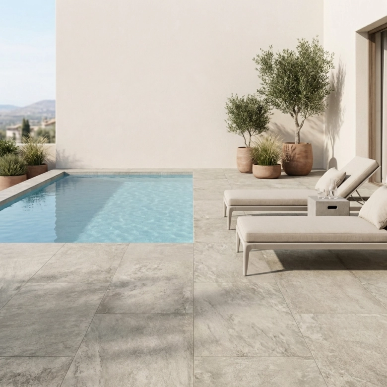 Carrelage sol extérieur effet pierre Valca beige R11 60x120 cm