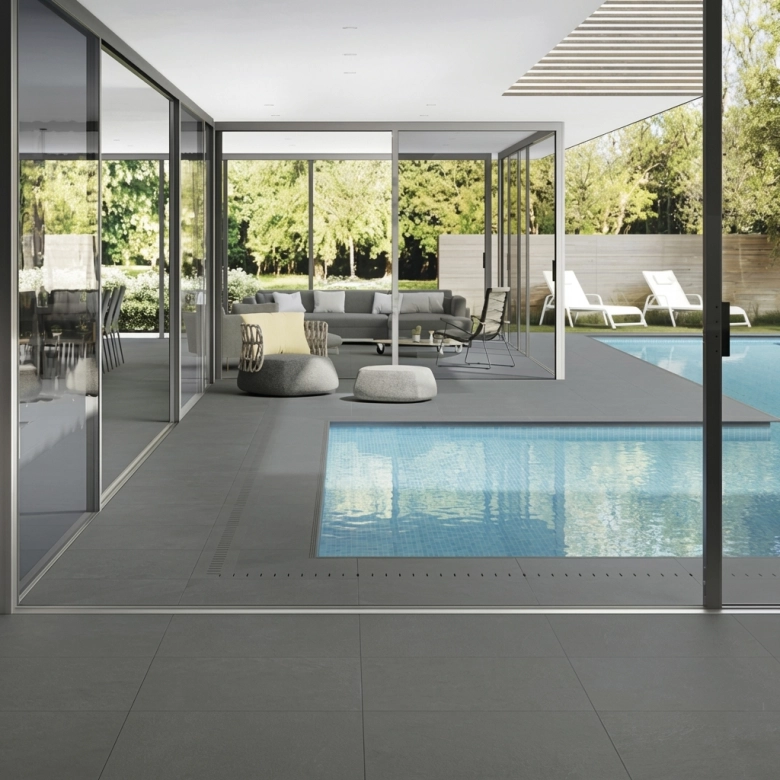 Carrelage sol extérieur effet pierre Roma grigio R11 60x120 cm