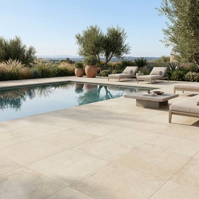 Carrelage sol extérieur moderne Boston crema R10 60x120 cm