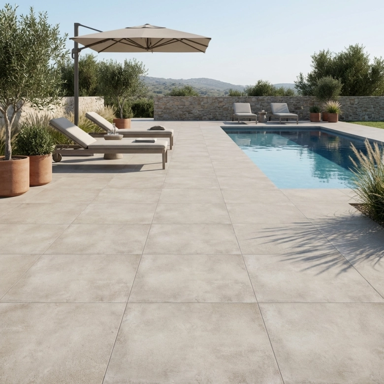 Carrelage sol extérieur moderne Boston gris R10 45x45 cm