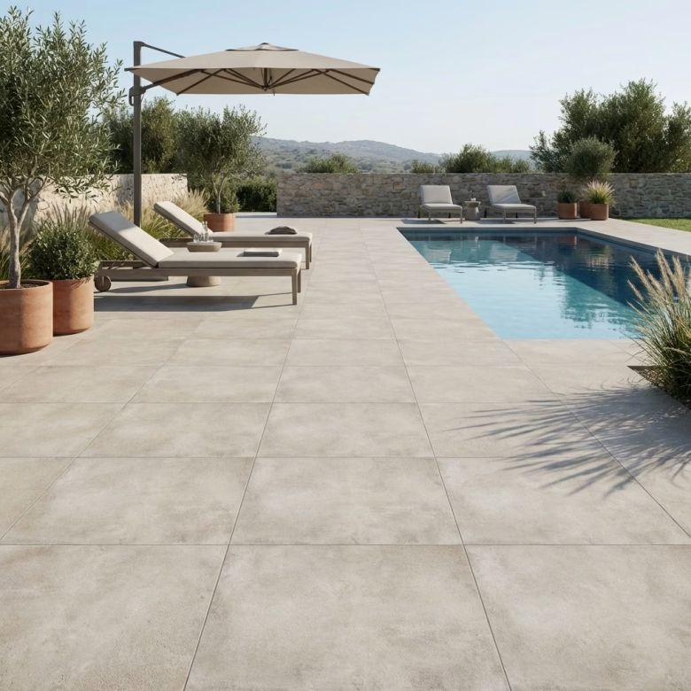 Carrelage sol extérieur moderne Boston gris R10 60x60 cm