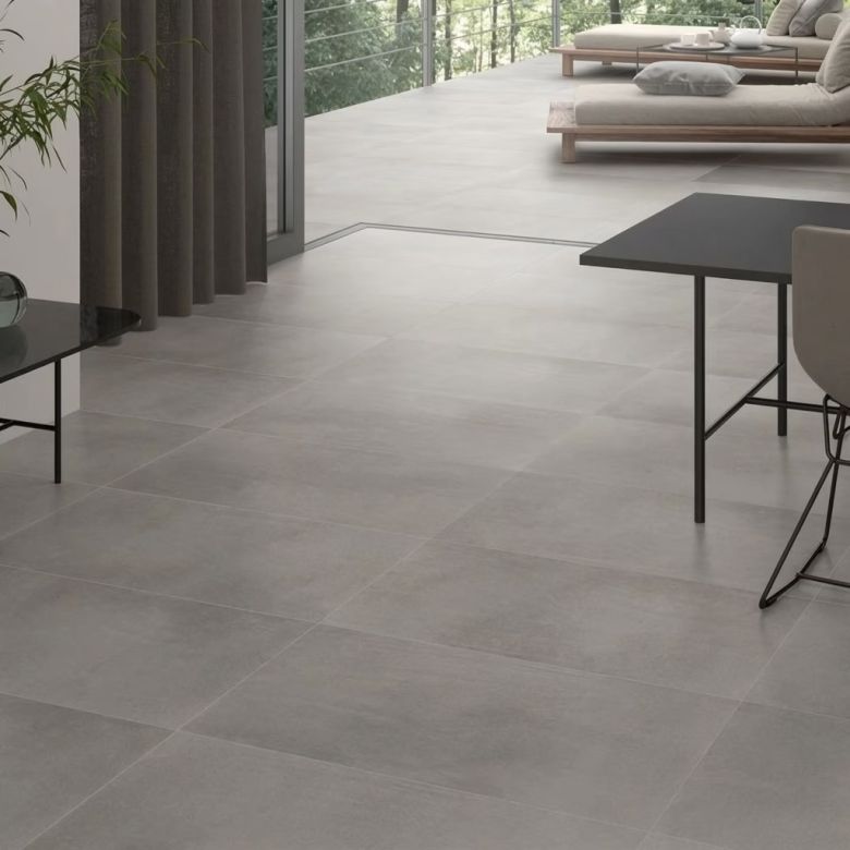 Carrelage sol moderne Prisme Gris 90x90 cm