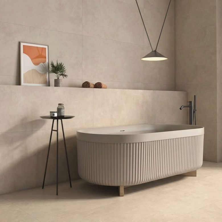 Carrelage sol moderne Nikkō taupe 30x60 cm