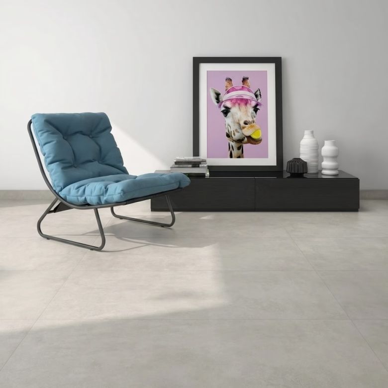 Carrelage sol moderne Nikkō gris cendré 90x90 cm