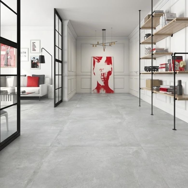 Carrelage sol moderne Max Silver 90x90 cm