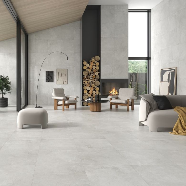 Carrelage sol moderne Max Silver 120x120 cm
