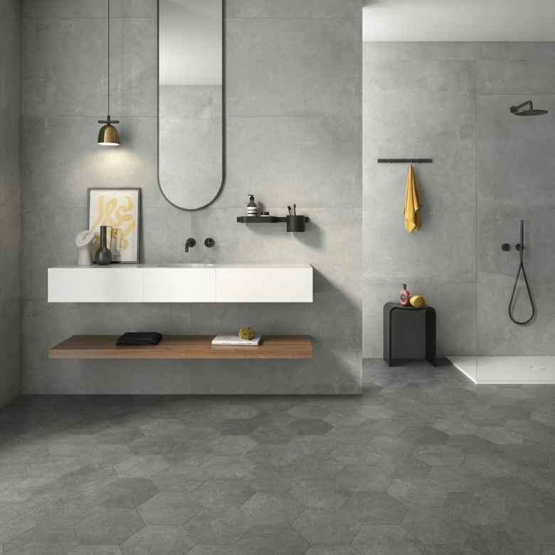 Carrelage sol moderne Max Gris 60x120 cm