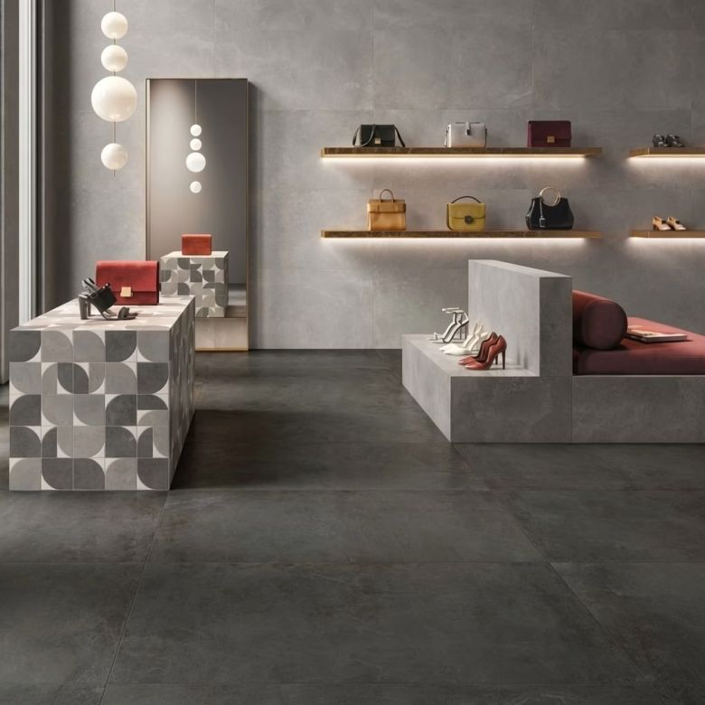 Carrelage sol moderne Vertige black 60x120 cm