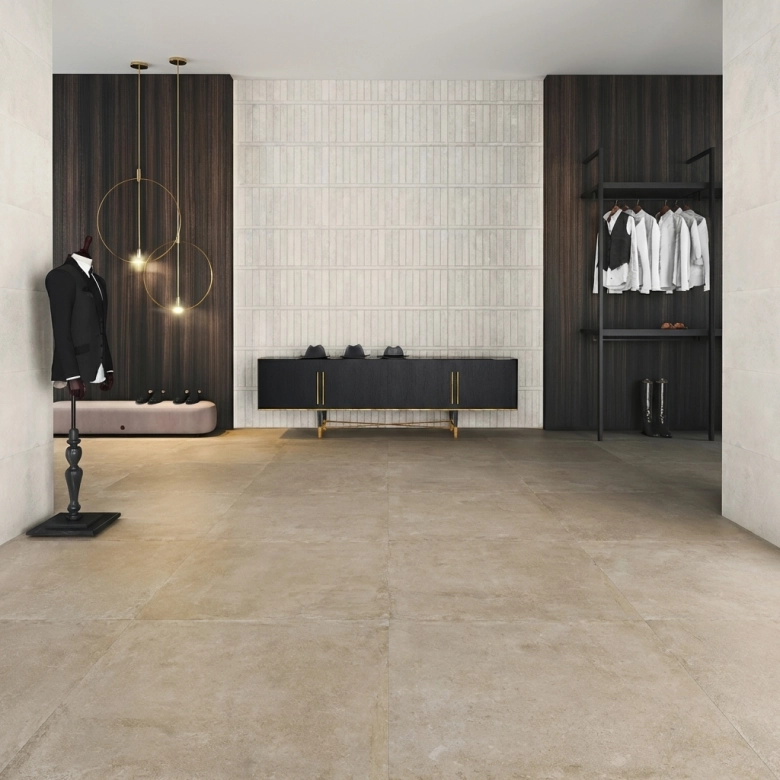 Carrelage sol effet pierre Manly Beige 45x45 cm