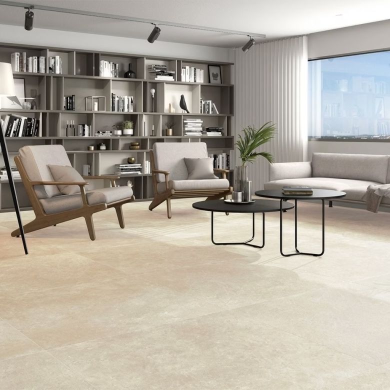 Carrelage sol effet pierre Natura mink 6060 cm